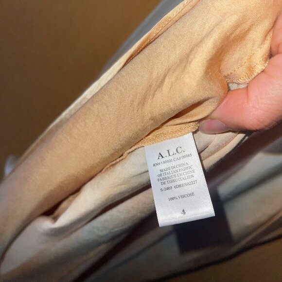 A L C  Womens Dress Size 4 Beige Amana Tie Dye Slip Gradient Sky Pure Viscose - Picture 6 of 9